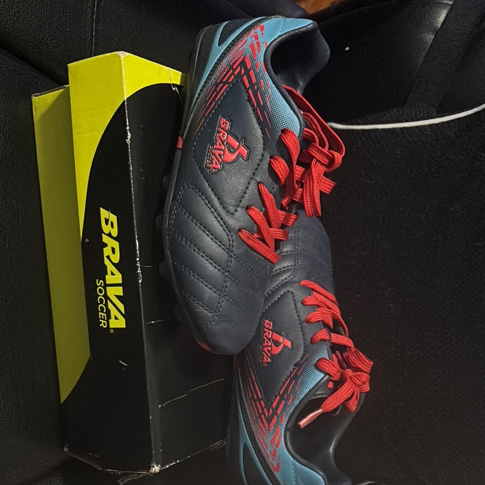 Kids Soccer Shoes - Black and Red